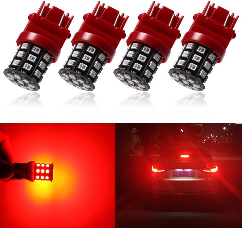 Antline 3157 3156 3057 4157 3056 LED Bulbs Brilliant Red, 12-24V Super Bright 800 Lumens Replacement for Tail Brake Lights, Turn Signal Lights, Parking Light (Pack of 4) - Image 2